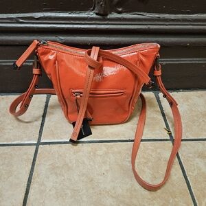 NWT Vera Bradley Fenwick Mini Hobo Crossbody Bag Leather Detail W/Patent Leather